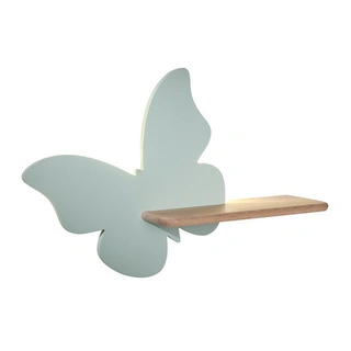 Kinkiet Butterfly półka do pokoju dziecięcego miętowy LED zintegrowany