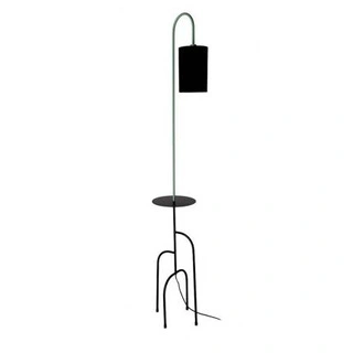Lampa podłogowa Ravello z półką do salonu 1-punktowa z abażurem
