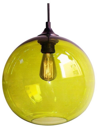 Lampa wisząca Edison szklana kula zielona do salonu nad stół E27 Candellux