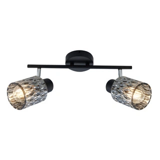 Bill Lampa Sufitowa Listwa Czarny 2X40W E27 Klosz Dymiony