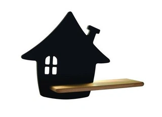 Kinkiet House dziecięcy z półką LED zintegrowany 5W 4000K czarny
