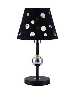 Lampka nocna Batley czarna z abażurem metalowa klasyczna E14