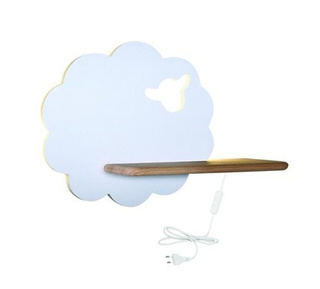 Kinkiet IQ kids Sheep do pokoju dziecięcego z półką LED neutralna biała