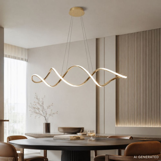 Lampa wisząca Snello nad wyspę kuchenną złota LED zmienna barwa 32W