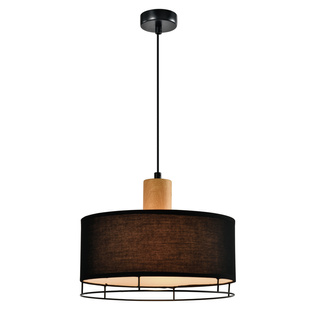 Lampa wisząca z abażurem Ardi czarna pojedyncza E27 do salonu