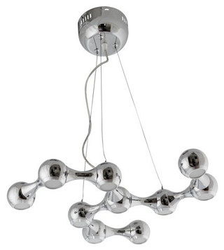 Lampa wisząca Led 2 chrom do salonu nowoczesna LED 10-punktowa regulowana