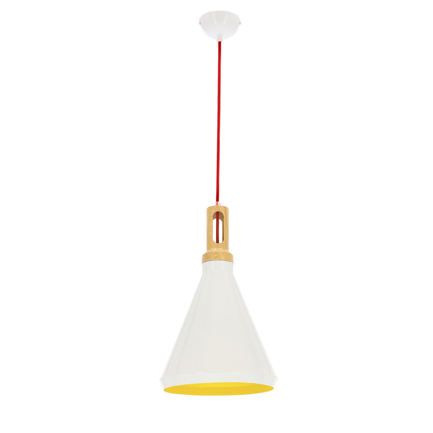 Lampa wisząca Robinson stożkowa biała do salonu 1xE27 nowoczesna