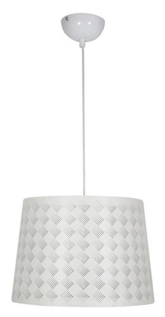 Lampa wisząca z abażurem Orlando biała nowoczesna pojedyncza do salonu