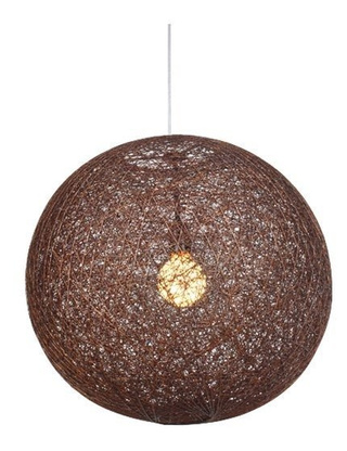 Lampa wisząca Caruba kula brązowa 50 cm z abażurem do salonu E27