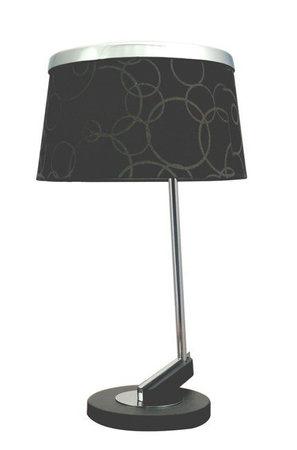 Lampka nocna Impresja nowoczesna metalowa z abażurem srebrny miedź