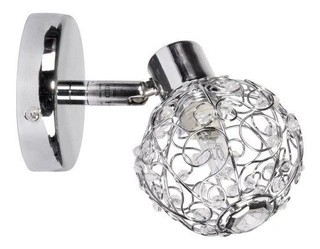Kinkiet Collar kula szklana regulowany chrom do salonu G9