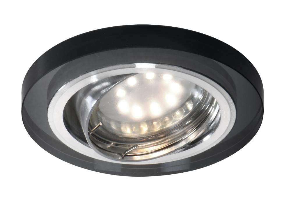 Oczko sufitowe okrągłe ruchome czarne MR16 LED do salonu
