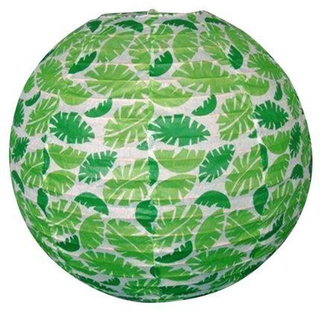 Abażur papierowy zielony w listki kula 35cm Kokon Candellux 70-94011