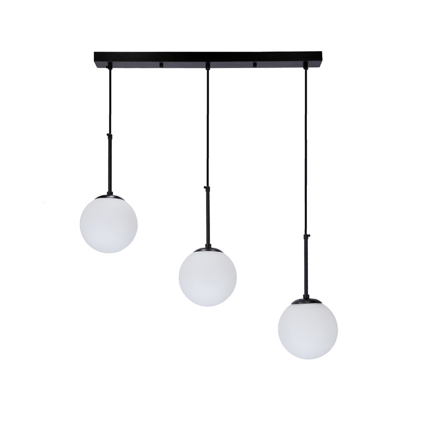 Candellux Lighting POMPEI LAMPA WISZĄCA CZARNY 3X40W E27 KLOSZ BIAŁY