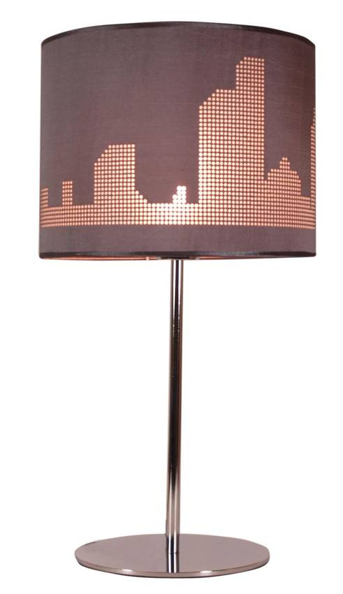 Lampka nocna Manhattan szara z abażurem metalowa E27