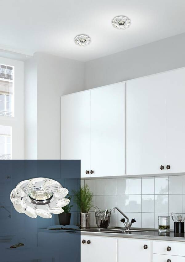 Oprawa stropowa transparentna z kryształkami MR16 SK-77 Candellux 2222820 - aranżacja