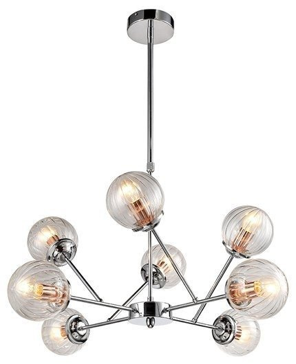 Lampa wisząca sufitowa chrom szklane klosze 8x40W Best Candellux 38-67289