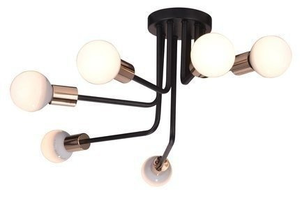 Lampa sufitowa żyrandol stalowy czarno-złoty Spill Candellux 36-56542