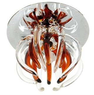 Oprawa stropowa okrągła szklana bursztynowa G4 20W dekoracyjna do salonu