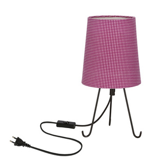 Lampka nocna Smally czarna z abażurem fioletowym E14 metalowa