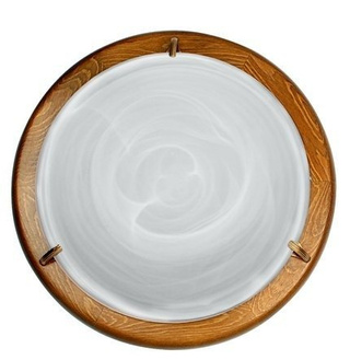 Plafon Duna okrągły do salonu kuchni łazienki 30 cm brązowy drewno