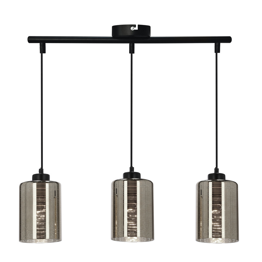 Lampa wisząca Cox potrójna szklane klosze chromowe do jadalni E27