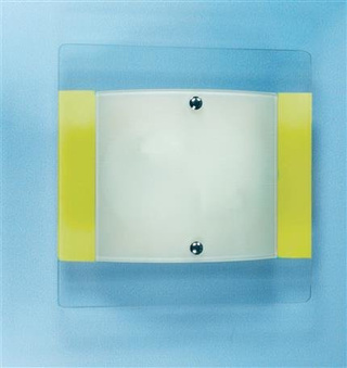 Plafon Vanila kwadratowy żółty 2xE27 28 cm Candellux