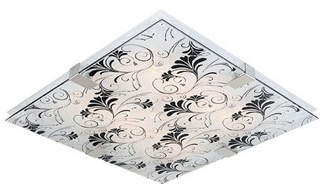 Plafon LED Vagante kwadratowy 31 cm ciepła barwa światła srebrno-biało-czarny