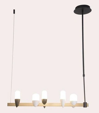 Lampa wisząca Sakai nad wyspę 5-punktowa metalowa LED 27W czarno-złota