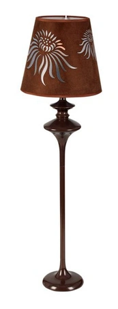 Lampka nocna Iman brązowa welurowa z abażurem metalowa 1xE27