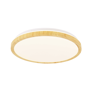 Plafon LED Gandava okrągły drewniany biały 38 cm 4000K IP20