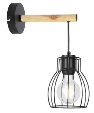 Lampa czarna kinkiet pojedynczy Bernita 21-77059