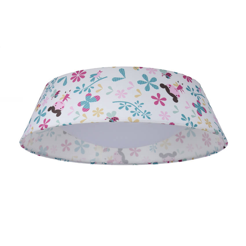 Lampa sufitowa Girl okrągła z abażurem LED do pokoju dziecięcego