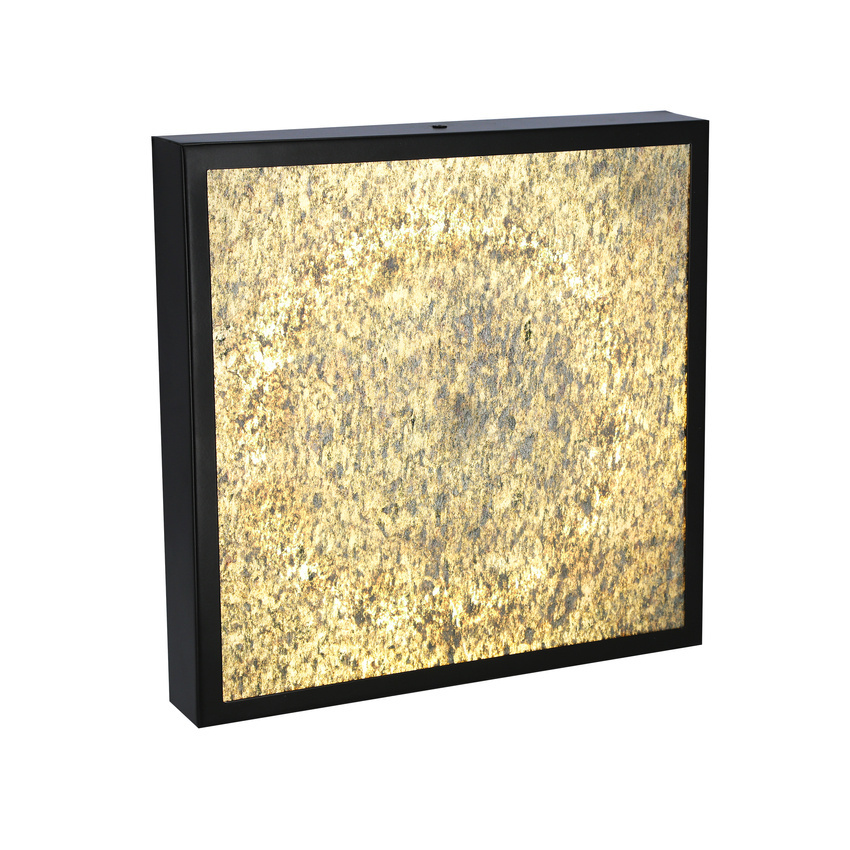 Plafon Luxan kwadratowy 29 cm czarny fornir kamienny 28W LED 4000K