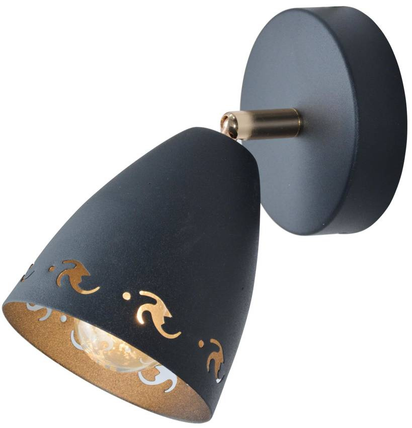 Kinkiet Coty czarny metalowy regulowany spot do salonu E14