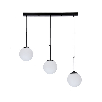 Pompei lampa wisząca czarny 3X40W E27 klosz biały 33-09609