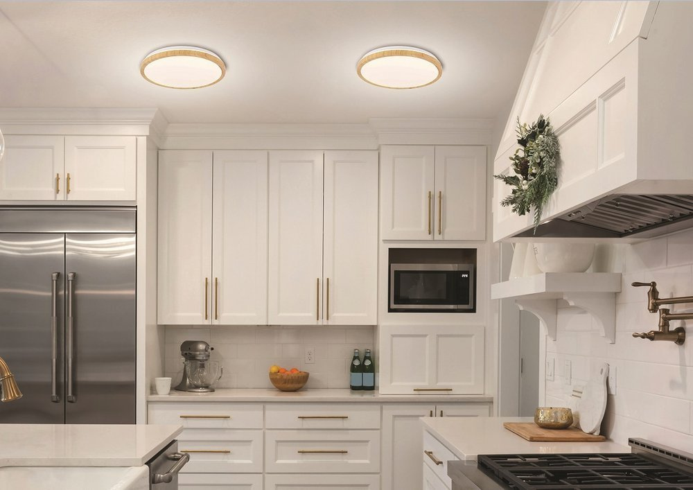 Plafon LED KATO Ledea okrągły 40 cm biały jasne drewno do salonu kuchni