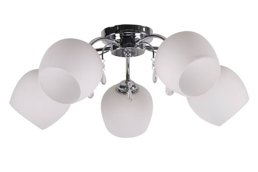 Lampa sufitowa Zachera ze szklanymi kloszami 5-punktowa do salonu