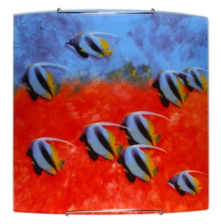 Kinkiet Rafa szklany do salonu niebiesko czerwony nowoczesny E27