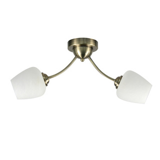 Lampa sufitowa Zina ze szklanymi kloszami 2-punktowa metalowa