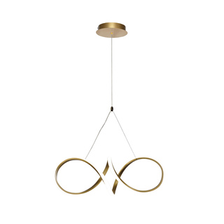 Lampa wisząca Spark złota LED 32W do salonu nowoczesna na linkach z osłonką