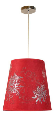 Lampa wisząca z abażurem Vena czerwona do salonu nowoczesna E27