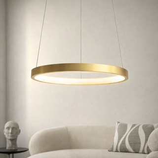 Lampa wisząca Lune złota okrągła LED 25W 40 cm do salonu