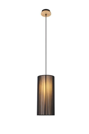 Lampa wisząca z abażurem Kioto nowoczesna czarna drewniana 18 cm