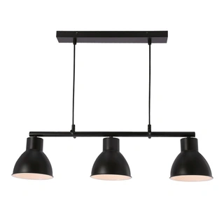 Lampa wisząca Inezz potrójna czarna z kloszami nad stół do jadalni E27
