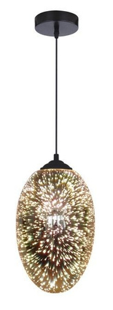 Lampa wisząca Galactic Candellux szklana czarno-złota do salonu 1xE27