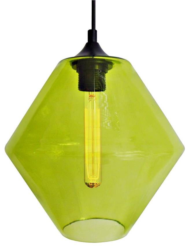 Lampa wisząca Bremen szklana z zielonym kloszem do salonu 1xE27 Candellux