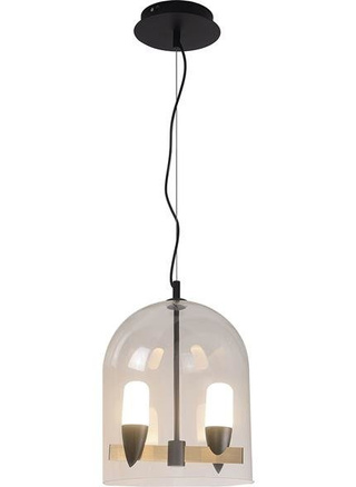 Lampa wisząca Sakai Ledea szklana czarno-złota LED 2-punktowa do salonu