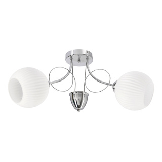 Lampa wisząca Tartine metalowo-szklana podwójna z białym kloszem do salonu