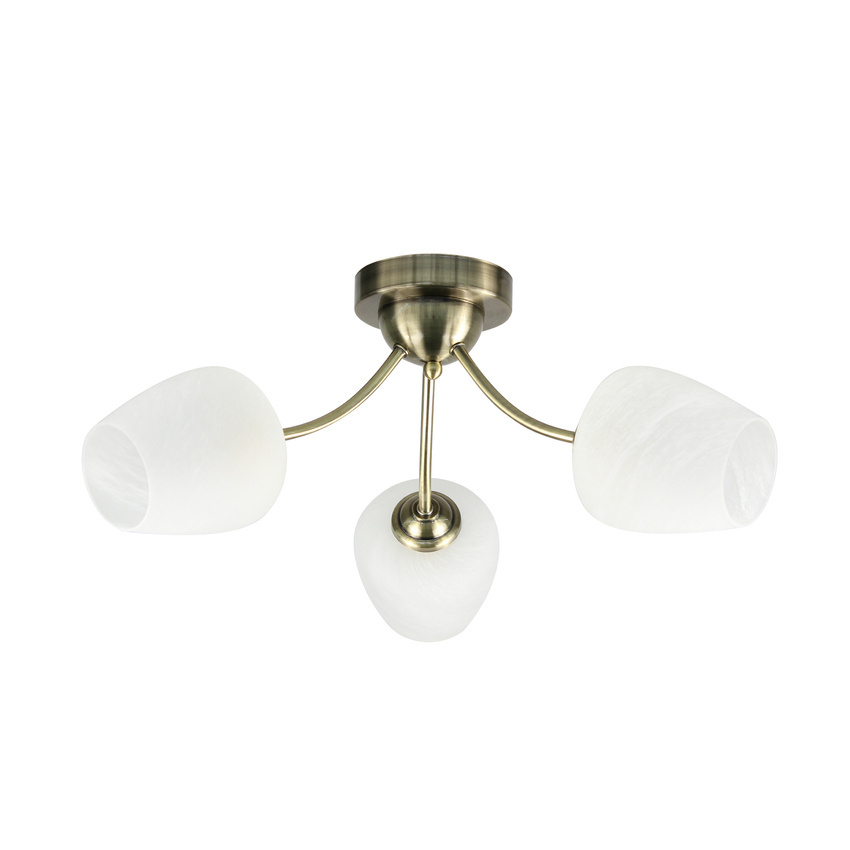 Lampa sufitowa Zina ze szklanymi kloszami 3-punktowa do salonu